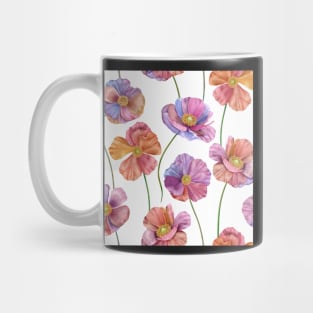 Colorful Anemone flowers. Summer watercolor flowers print Mug